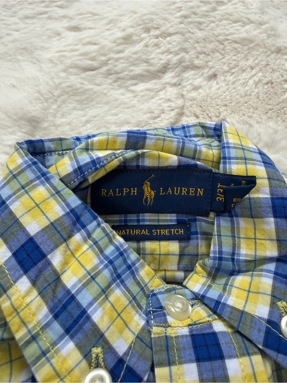 Ralph Lauren Yellow and Blue Plaid Button-Down Shirt